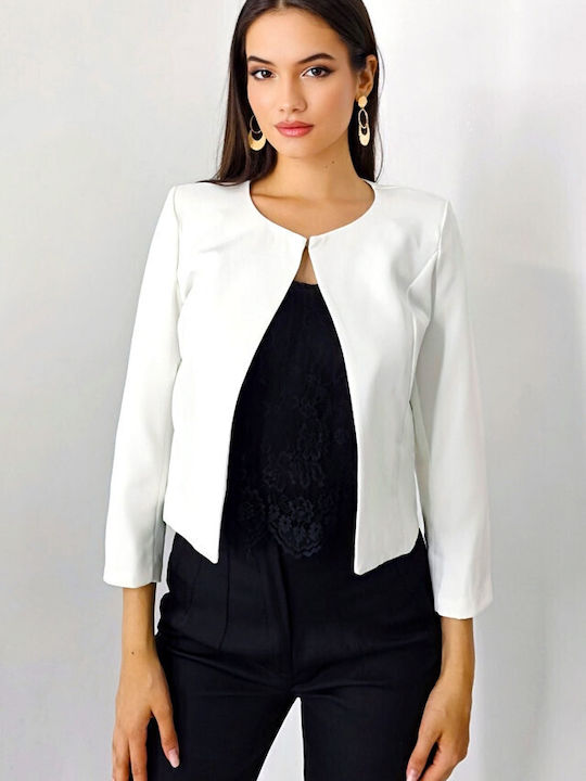 Short Women's Blazer White