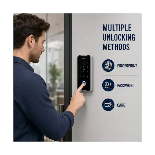 Mentor Acs030 Ip68 Tastatura De Control Acces 3in1 Amprentă Digitală Pin Card 13.56Mhz Wiegand 26 Montare Pe Suprafață