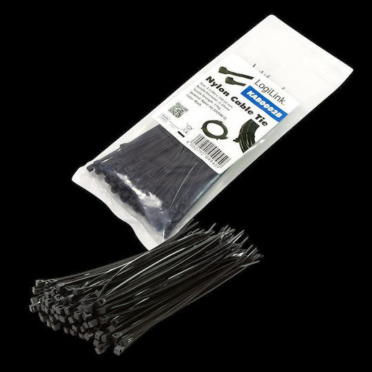 LogiLink Plastic Cable Ties In Black Colour 100 Pieces KAB0002B