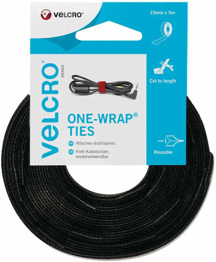 Velcro Velcro Кабелни Аксесоари 5000ммx10мм в Черен Цвят 1 бр 060253062