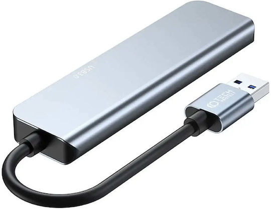 Tech-Protect V0 Hub 5 Anschlüsse USB 2.0 mit Anschluss an einen Computer USB-A Graues
