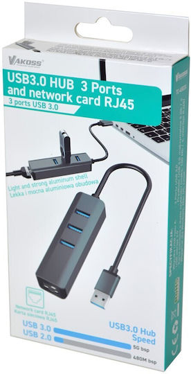 Unitek USB Хъб 4 Порта USB 3.2 с USB-A Връзка Сив