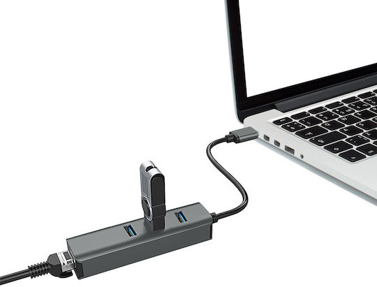 Unitek USB Хъб 4 Порта USB 3.2 с USB-A Връзка Сив