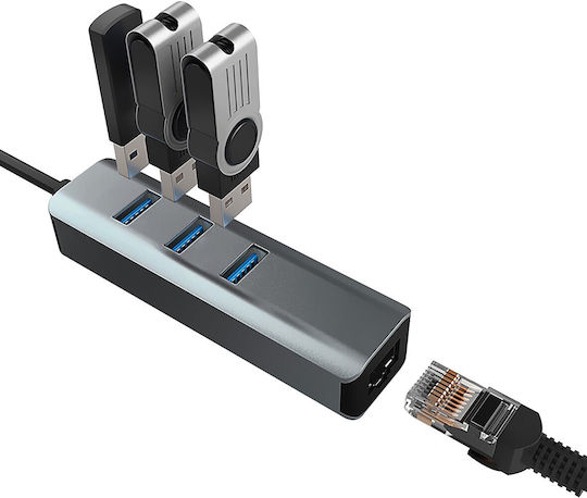 Unitek USB Хъб 4 Порта USB 3.2 с USB-A Връзка Сив