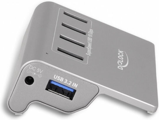 DeLock USB 3.2 5 Port Hub with USB-A Connection Gray