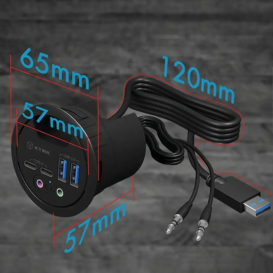 Icy Box Hub 4 Θυρών USB 3.0 με σύνδεση USB-A