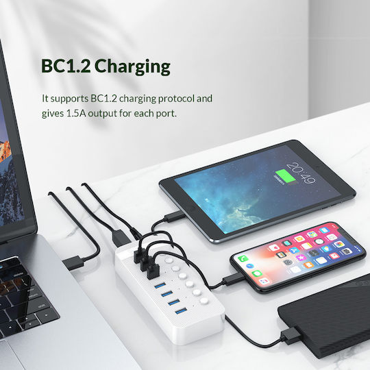 Orico USB Хъб 7 Порта USB 3.0 с Връзка USB-A