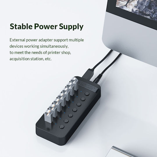 Orico USB Хъб 7 Порта USB 3.0 с Връзка USB-A