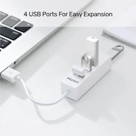 Unitek USB Hub 4 USB 2.0 Ports with USB-A Connection White