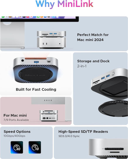 Orico Hub 10 Θυρών με σύνδεση USB-C Ασημί