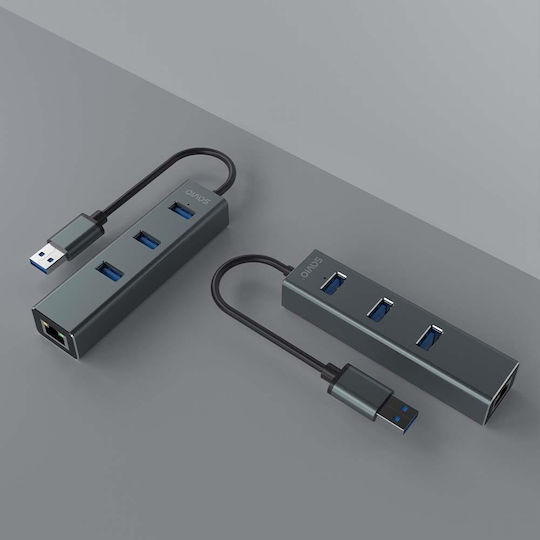 Savio 3-Port USB 3.1 Hub with USB-A Connection Gray