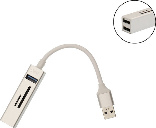 Andowl Q-HU803 USB 3.0 Hub With 3 USB-A Ports Silver