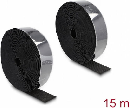 Delock Hook-and-Loop Roll 15m x 50mm Heavy-Duty Black Delock 20860