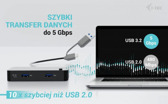 i-tec Hub 5 Θυρών USB 3.2 με σύνδεση USB-C / USB-A