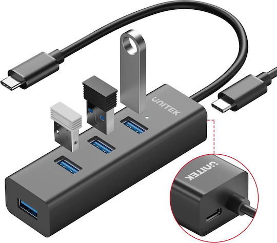 Unitek Hub 15 Θυρών USB 2.0 με σύνδεση USB-C / USB-A