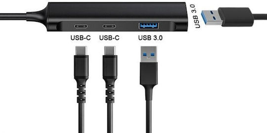 Conceptronic Hub 4 Porturi USB 3.2 cu Conectare USB-C Gri