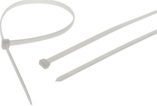 Eurolamp Plastic Cable Ties 250mm x 4.8mm in White Colour (100 pcs) 147-54013