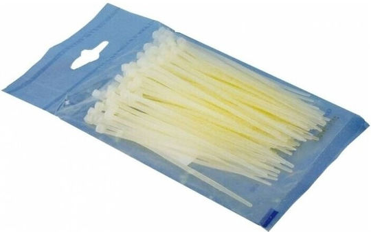 LogiLink Plastic Cable Ties 130mm x 2.5mm in White Colour 100pcs