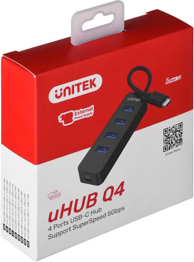 Unitek Hub 4 Θυρών USB 3.0 με σύνδεση USB-C