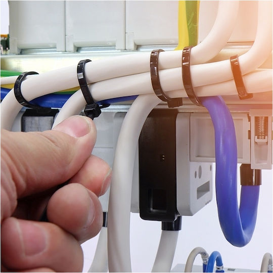 Qoltec Пластмасови Кабелни Аксесоари 350mmx7.2mm в Черен Цвят 50 бр 52220