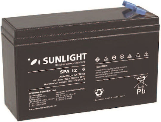 SunLight SPA 12-6 Baterie UPS cu Capacitate 6Ah și Tensiune 12V 1buc