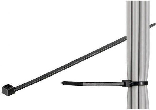 Techly Plastic Cable Ties 4.8mm Black Colour 100pcs