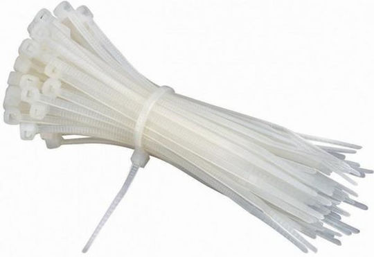 Com Πλαστικά Δεματικά Καλωδίων 370mmx3.6mm σε Λευκό χρώμα (100τμχ) 05.009