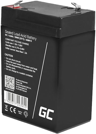 Green Cell Baterie UPS cu Capacitate 4Ah și Tensiune 6V AGM15 1buc
