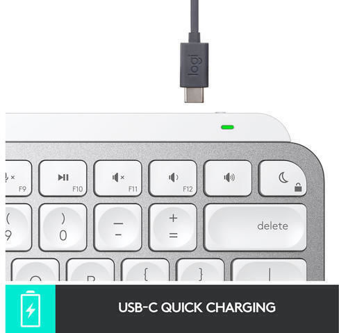 Logitech MX Keys Mini For Mac Kabellos Bluetooth Nur Tastatur Englisch US Pale Gray