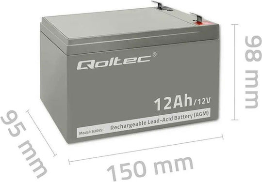 Qoltec Батерия UPS с Капацитет 12Ах и Напрежение 12V 53049 1бр