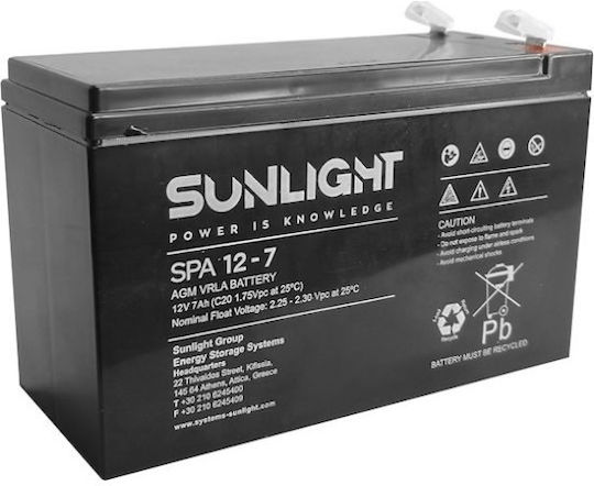 SunLight Spa Μπαταρία UPS με Χωρητικότητα 0.7Ah και Τάση 12V