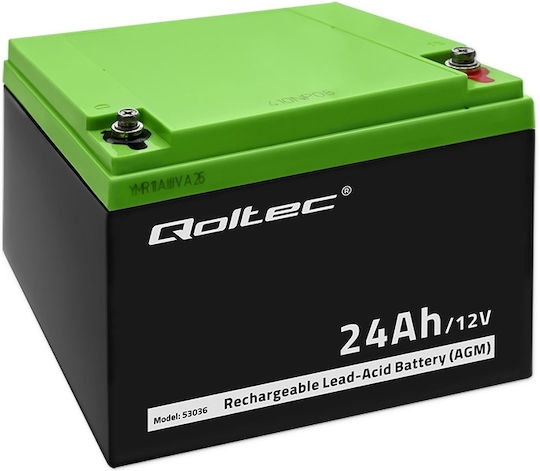 Qoltec Батерия UPS с Капацитет 24Ах и Напрежение 12V 53036 1бр