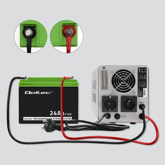 Qoltec Батерия UPS с Капацитет 24Ах и Напрежение 12V 53036 1бр