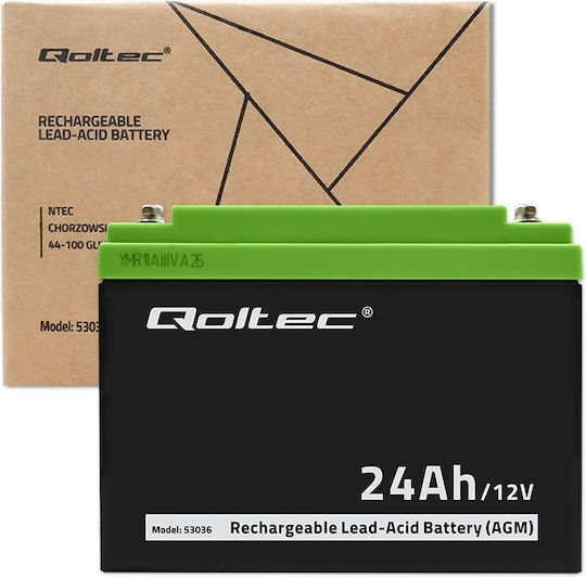Qoltec Батерия UPS с Капацитет 24Ах и Напрежение 12V 53036 1бр