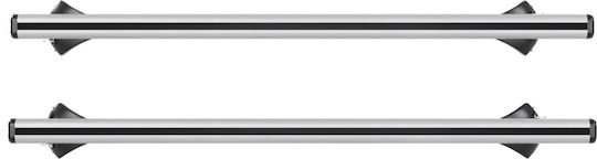 Amos Amos Autodachträger Aluminium 2012-2016 für Autos mit Dachreling mit Dachträgerfüßen Silber