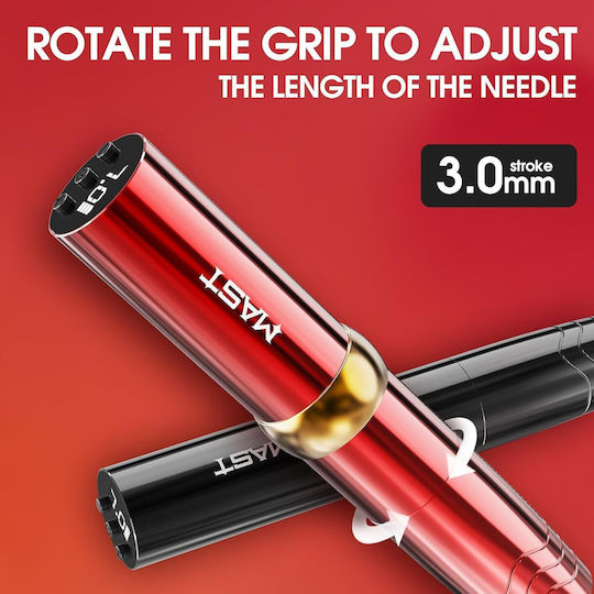 Kit Mașină De Tatuat Wireless Mast P10 Pro Stilou Reglabil Wireless 2-10v Cartușe Sterile Cu Ace Cerneală Neagră Machiaj Permanent Sprâncene Buze Eyeliner Tatuaje Linii Fine Profesional