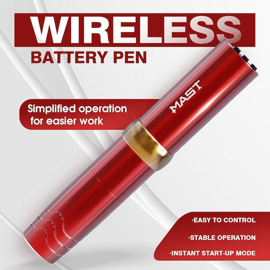 Kit Mașină De Tatuat Wireless Mast P10 Pro Stilou Reglabil Wireless 2-10v Cartușe Sterile Cu Ace Cerneală Neagră Machiaj Permanent Sprâncene Buze Eyeliner Tatuaje Linii Fine Profesional