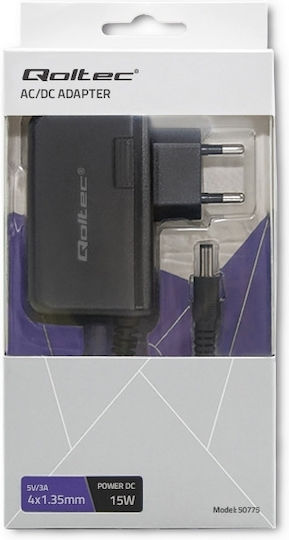 Qoltec Universal Laptop Charger 5V 3A with Detachable Power Cable