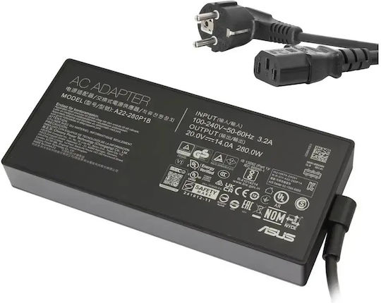 Original Asus Laptop Charger 20v 14a 280w Connector 7.4x4.0mm