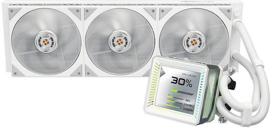 ASRock Steel Legend 360 LCD Water Cooling System AIO CPU with 3 Fans 120mm White