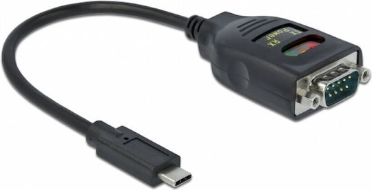 Delock Usb Type C To Serial Rs-232 Db9 Ftdi Led Cable 15 Kv Esd Protection 0.6m Delock 64038
