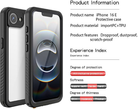 Redpepper Fs Ip68 Back Cover Πλαστικό Αδιάβροχο Μαύρο (Apple Iphone 16e/17e)