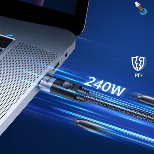 Orico Angle (90°) Cable USB-C male - USB-C 240W PD Μαύρο 1.5m