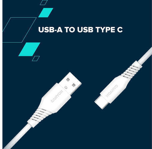 Canyon USB 2.0 Kabel USB-C männlich - USB-C 18W PD Weiß 1,2 m