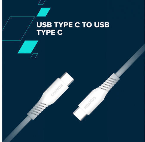 Canyon USB 2.0 Kabel USB-C männlich - USB-C 100W PD Weiß 2m