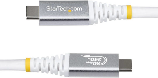 StarTech USB 2.0 Cable USB-C male - USB-C 240W PD Λευκό 1.5m CC150CM80GUSB4CABLEW