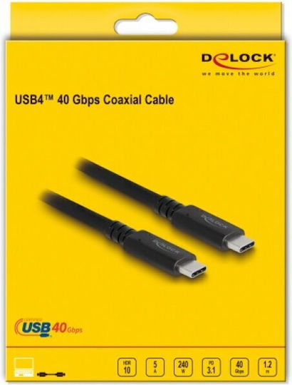 Delock USB Typ-C Kabel Pd 3.1 USB-IF Zertifiziert Etron E-Marker T-t 240W 1,2m
