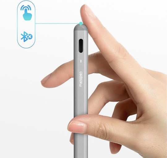 Metapen A8 Ψηφιακή Γραφίδα Αφής με Palm Rejection για iPad σε Γκρι χρώμα