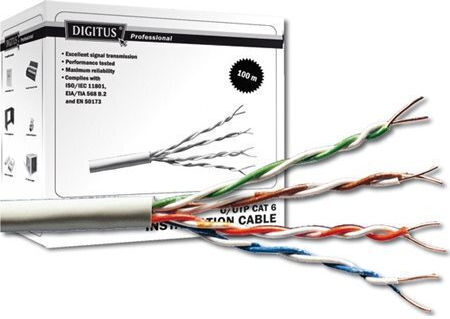 Digitus U/UTP Cat.6 (Gigabit) Καλώδιο Δικτύου Ethernet χωρίς ακροδέκτες 100m Μωβ