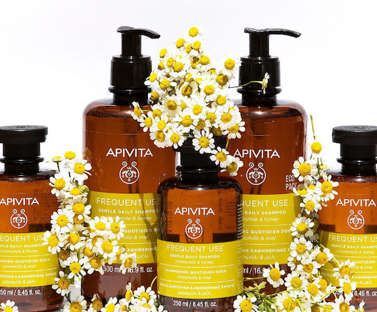 Apivita Frequent Use Chamomile & Honey Σαμπουάν Αναδόμησης/Θρέψης & Ενυδάτωσης για Όλους τους Τύπους Μαλλιών 500ml